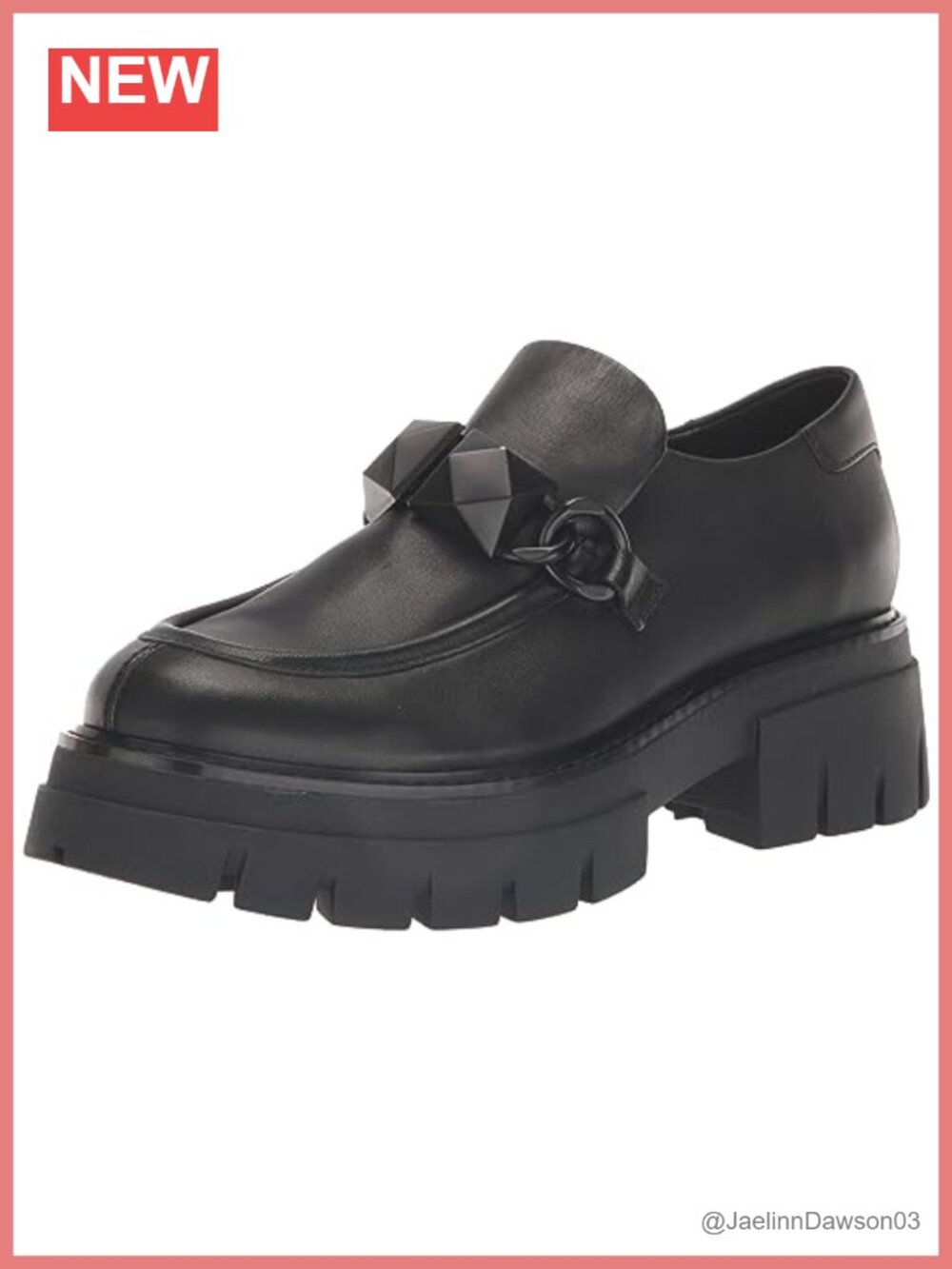 Leather Chunky Chain Loafer Slip-On Comfortable
